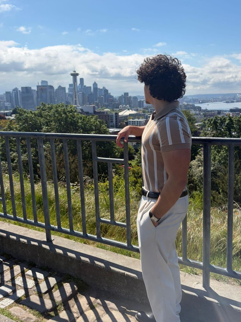 Dominic Tigreros-Bosini overlooking Seattle